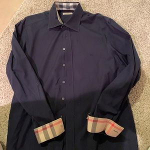 Burberry Men’s Navy Button Down Shirt